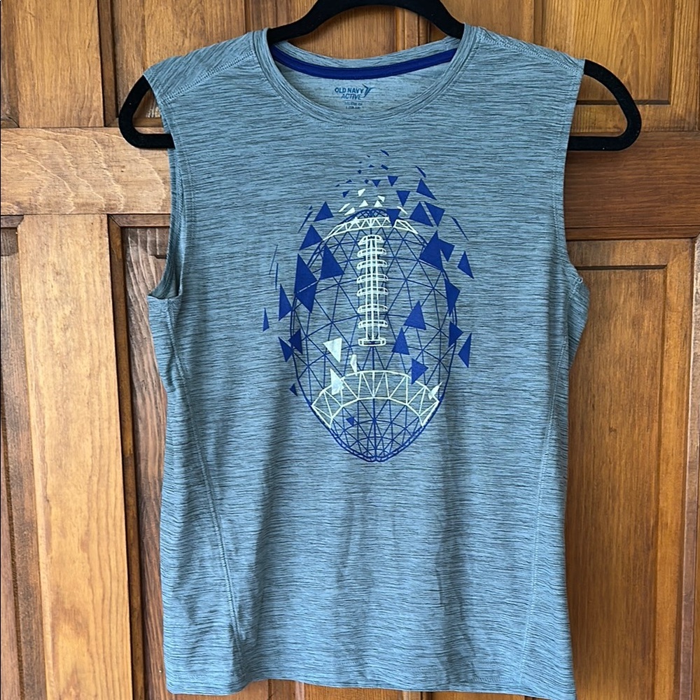Old Navy Boy’s Grey Sleeveless Football Graphic Top